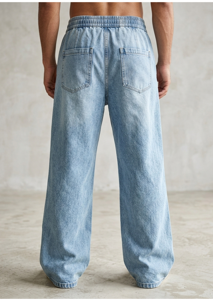 Urban Style Side Stripes Baggy Denim Joggers