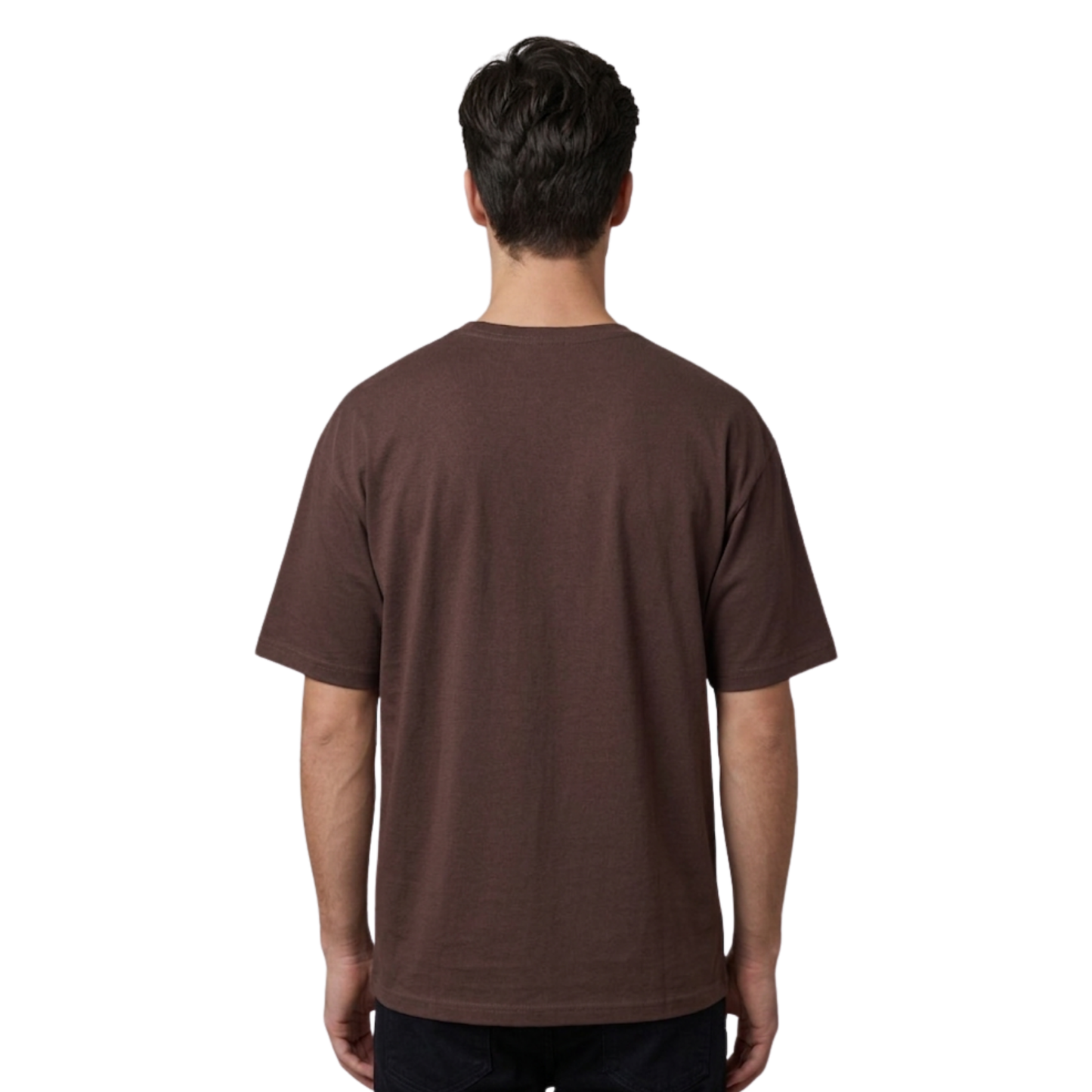 Rhinestone Graphic Cotton T-Shirt, Brown, Round Neck, Cartoon Print, Oversized Fit, Unisex