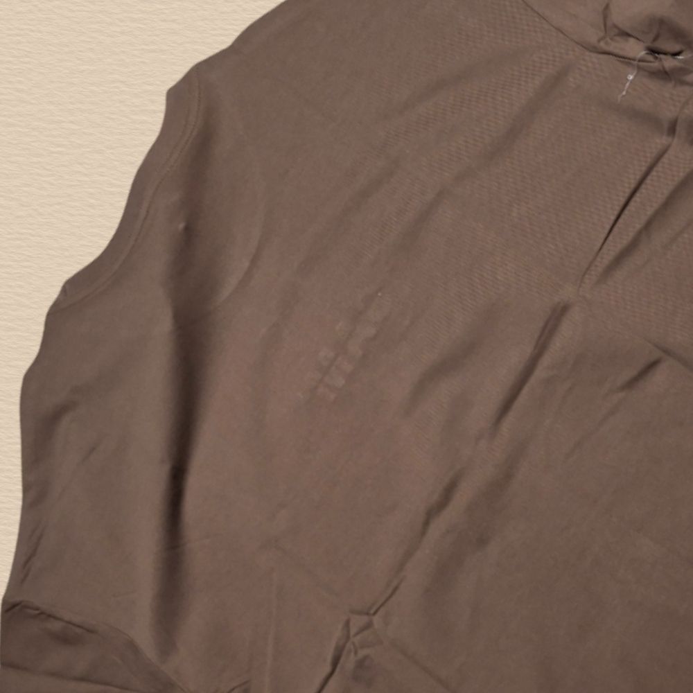 Brown Oversized Premium Cotton T-Shirt with Utility style chest pocket with a contrast fabric patch and graphic accentsPocket