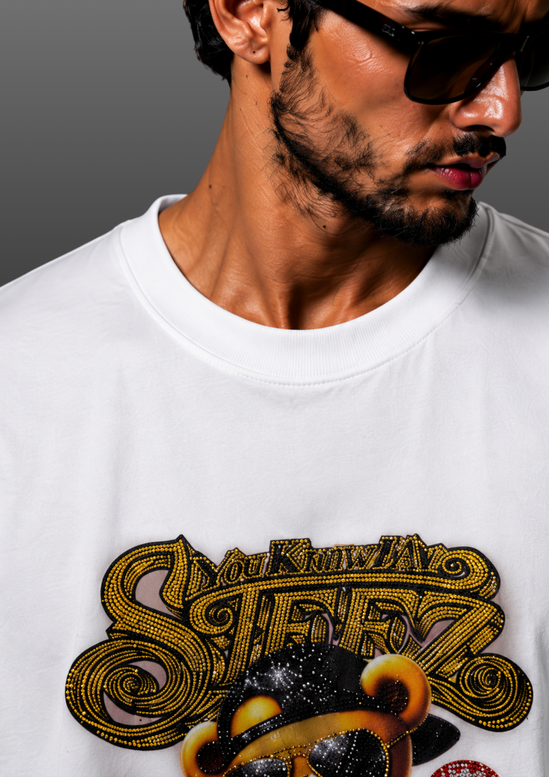 Football Bear Swarovski Embellished T-Shirt