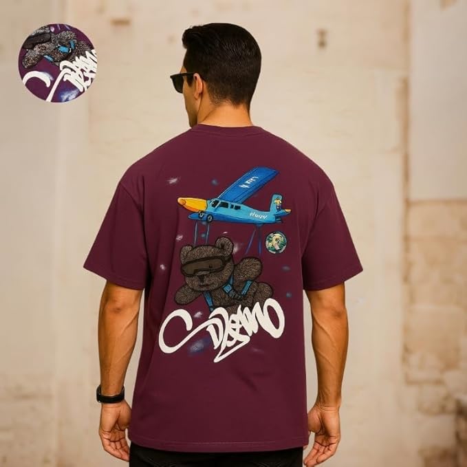 | 100% Pure Cotton Crew Neck | Premium Embroidered Graphic Tee | Relaxed Streetwear Fit for Casual & Everyday Wear