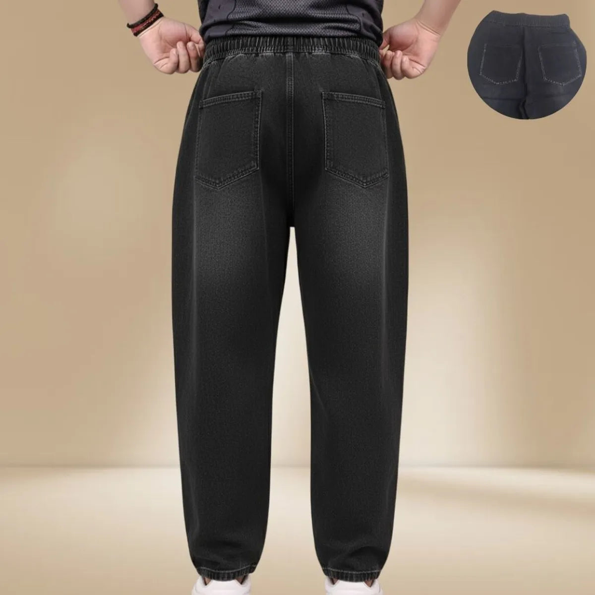 Blue High-Quality Denim Jogger Pants – Comfortable, Stylish & Durable For Men's
