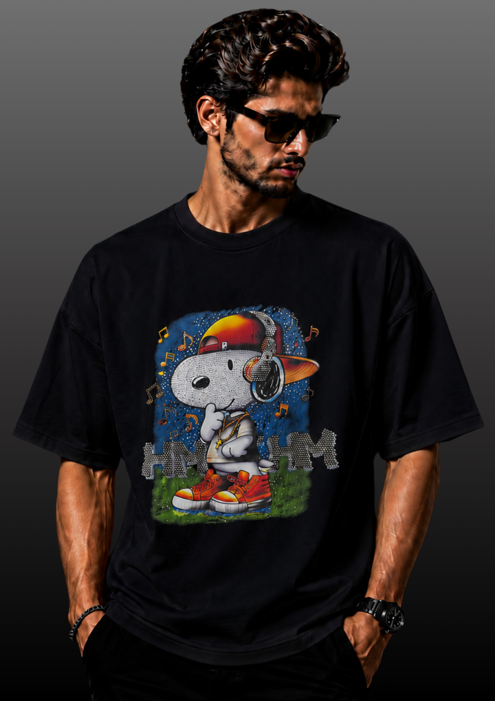 Graphic Print Swarovski Oversized T-shirt