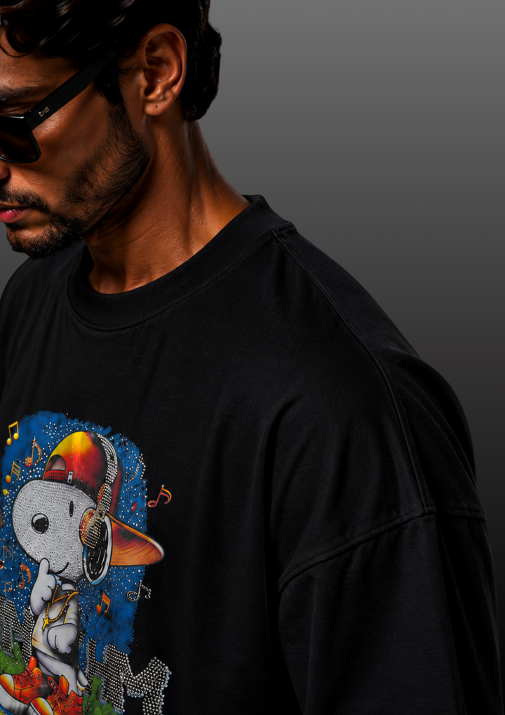 Graphic Print Swarovski Oversized T-shirt