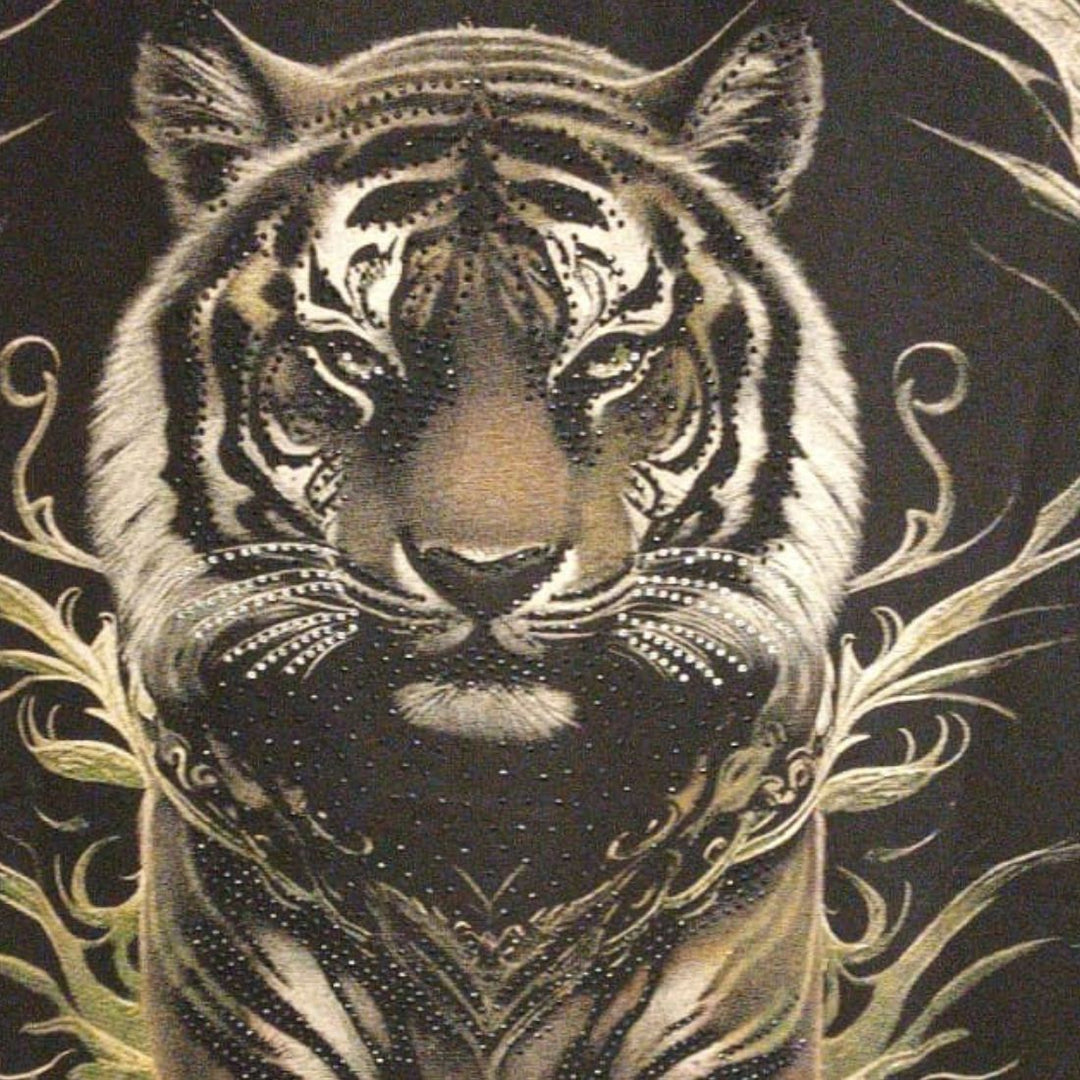 Swarovski Tiger Graphic Stone Work T-Shirt