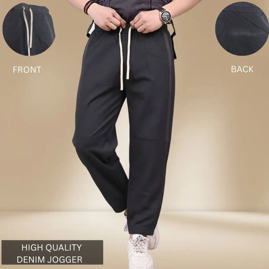 Black High-Quality Denim Jogger Pants – Comfortable, Stylish & Durable For Men's