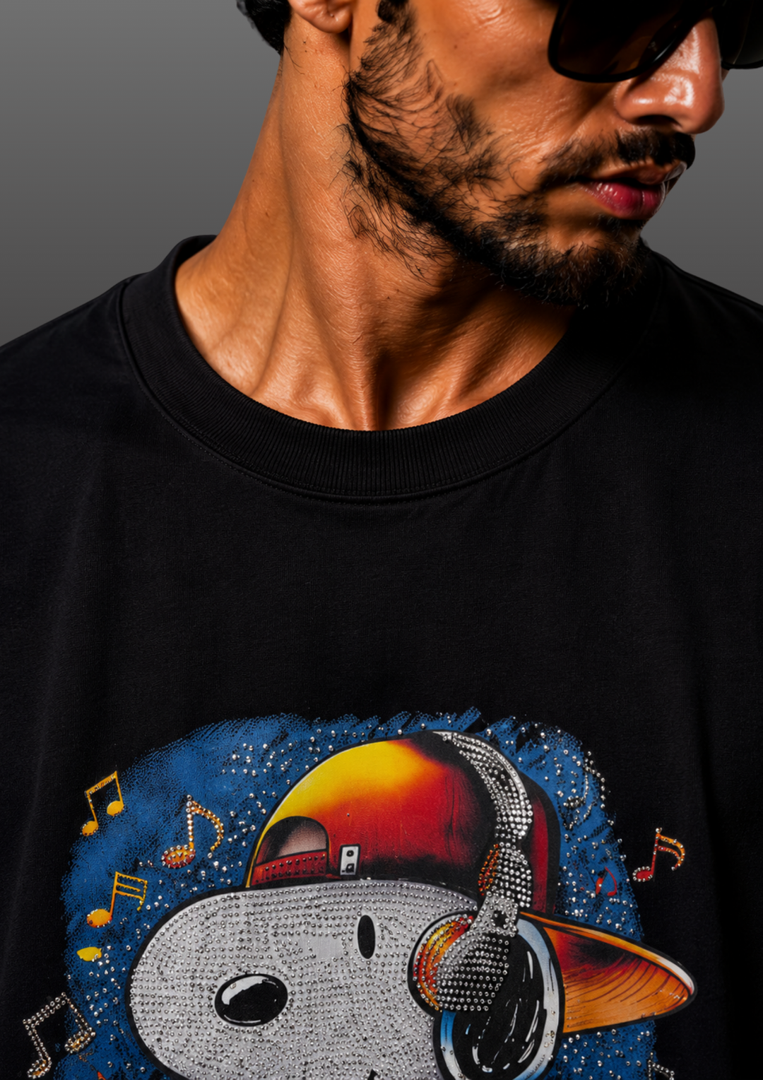 Graphic Print Swarovski Oversized T-shirt