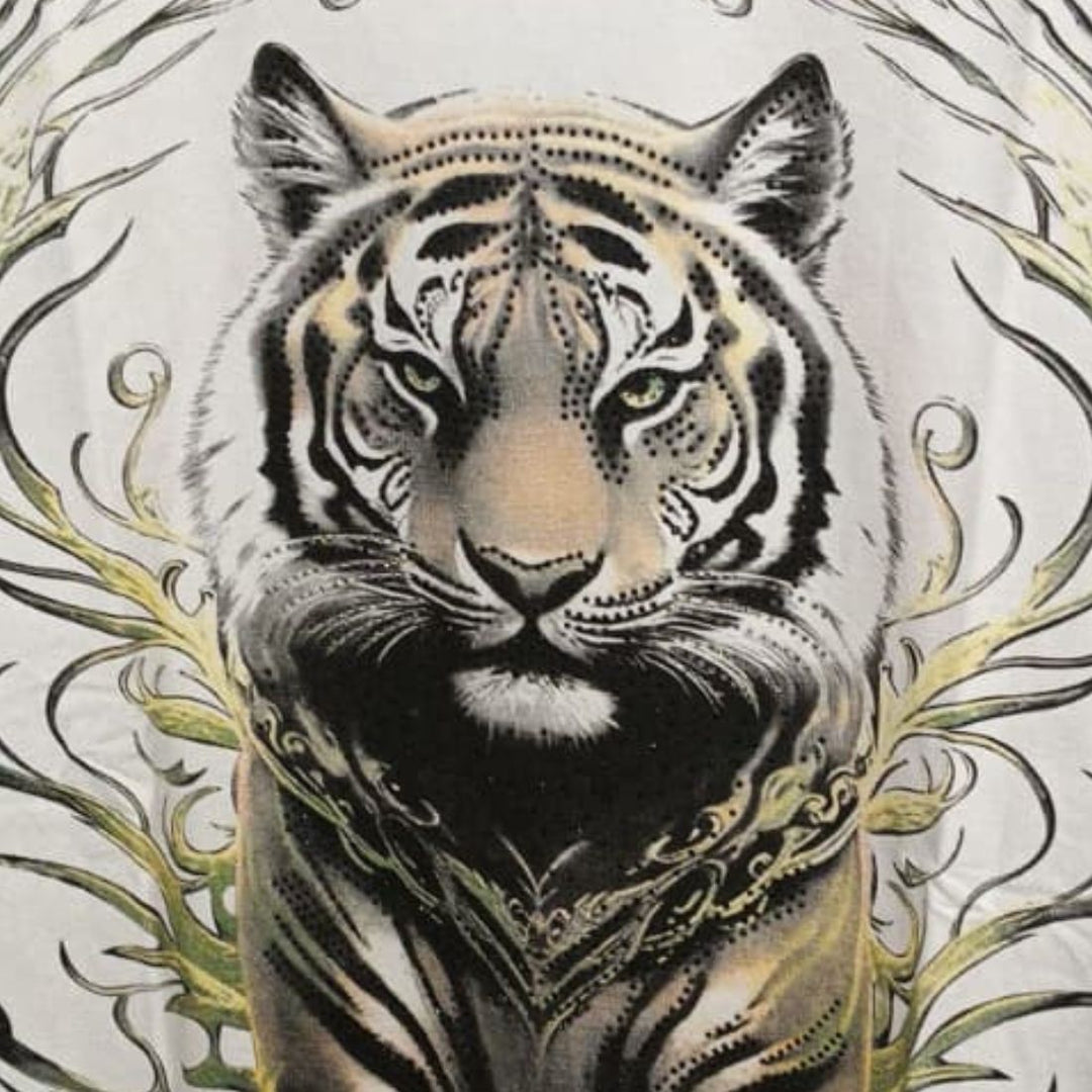 Swarovski Tiger Graphic Stone Work T-Shirt