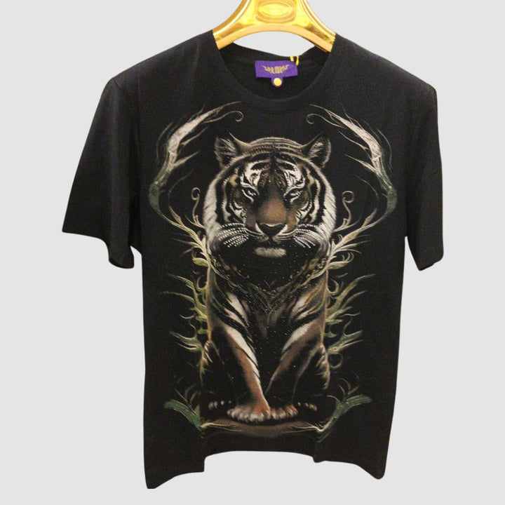 Swarovski Tiger Graphic Stone Work T-Shirt
