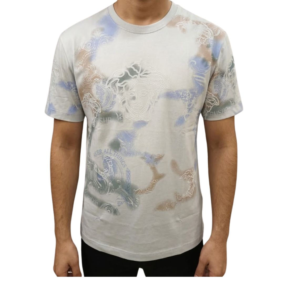 Men’s Medusa PRINTED TEXTURE Watercolor Tie-Dye Graphic T-Shirt