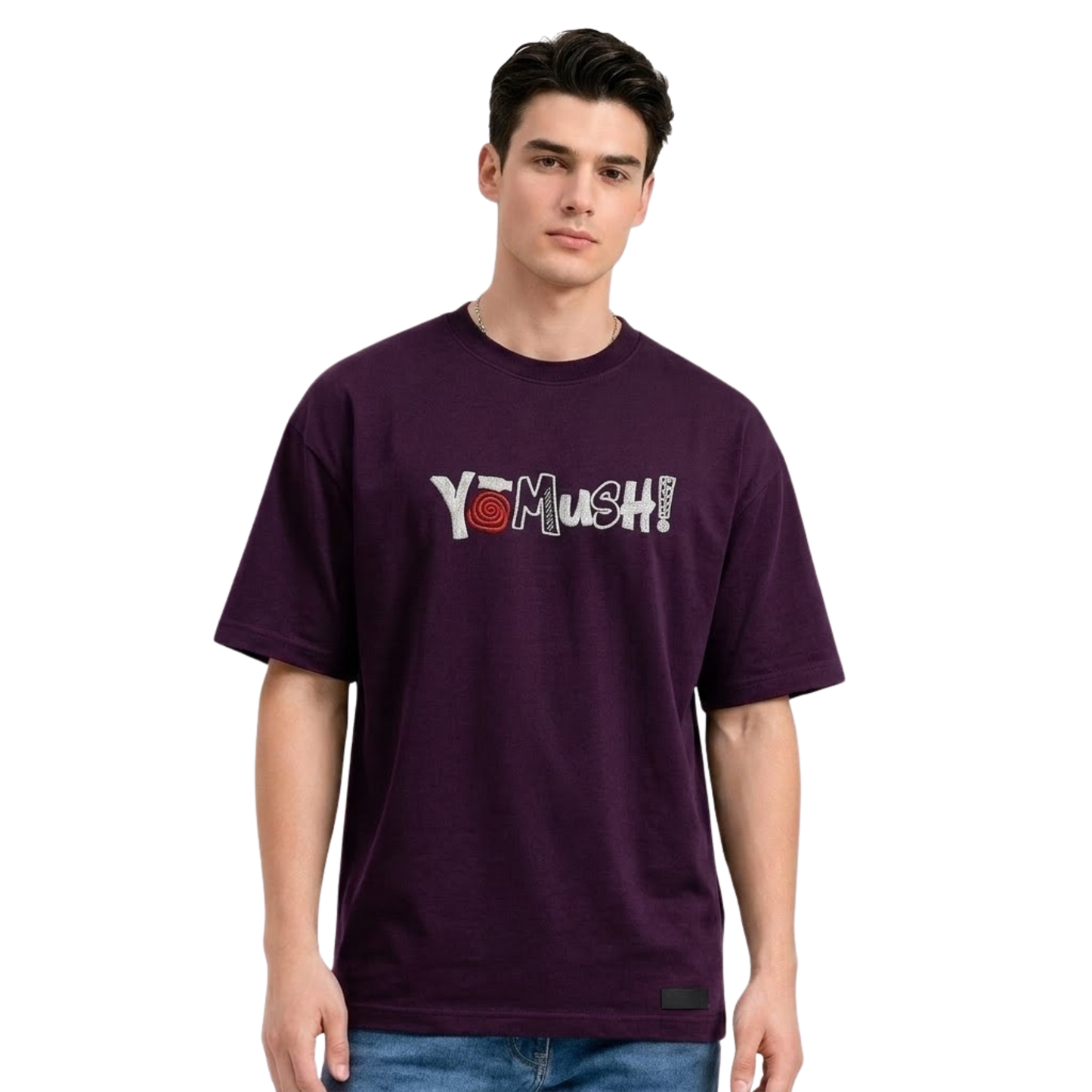 Men SpongeBob SquarePants Graphic Printed Round Neck Cotton Oversized T-shirt Heavyweight Streetwear Tee