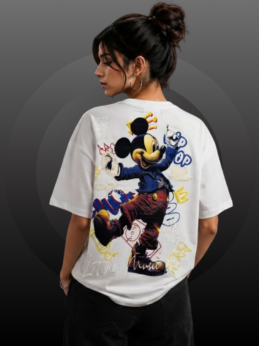 Vintage Style Mickey Mouse Graphic T-Shirt