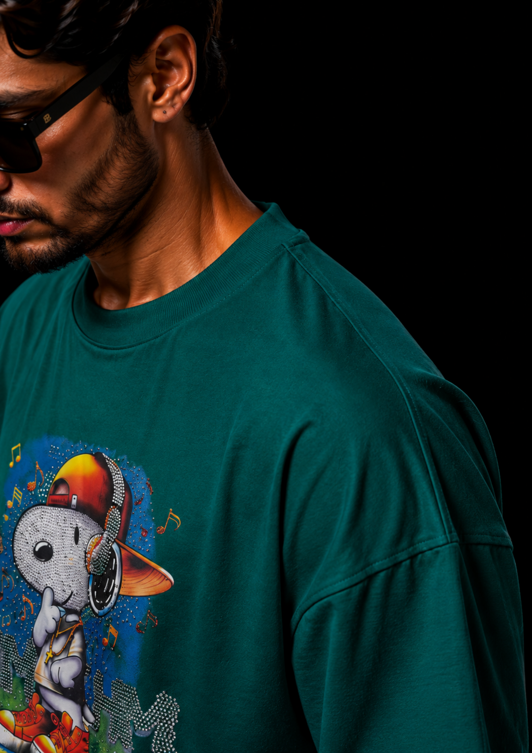 Graphic Print Swarovski Oversized T-shirt