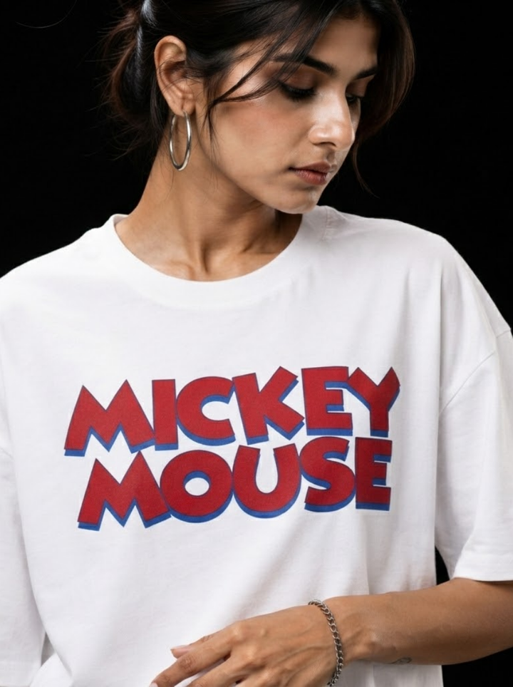Vintage Style Mickey Mouse Graphic T-Shirt