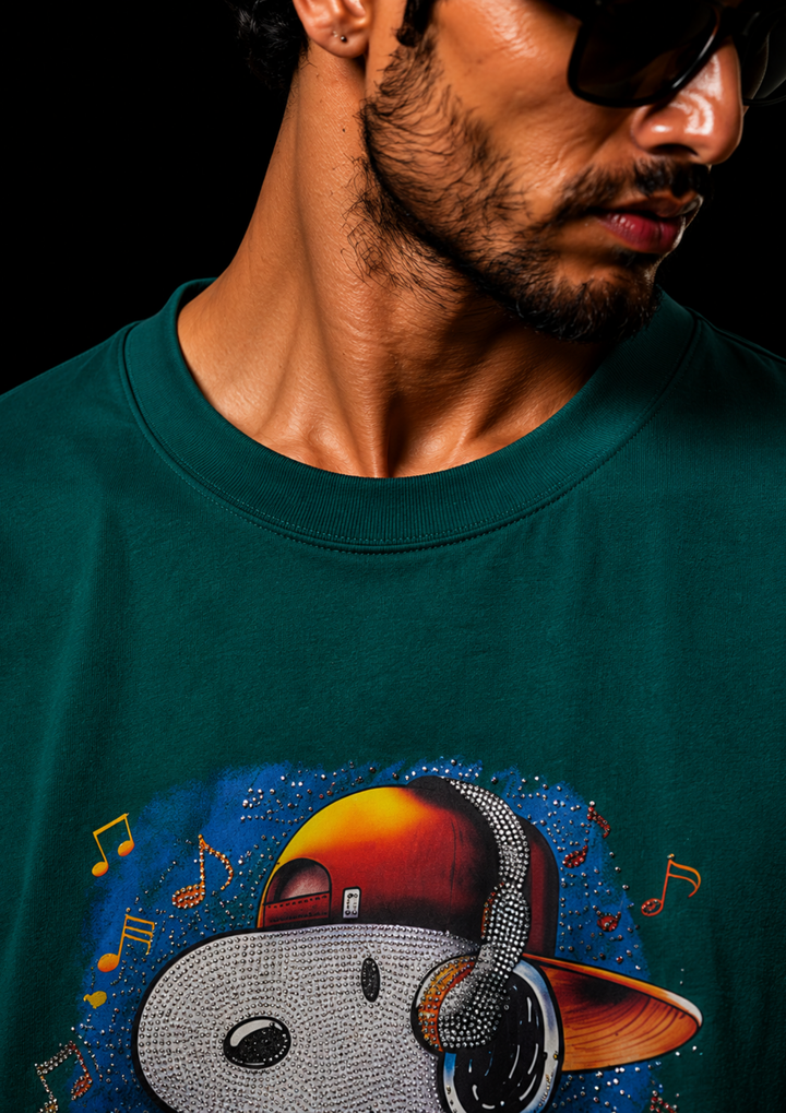 Graphic Print Swarovski Oversized T-shirt