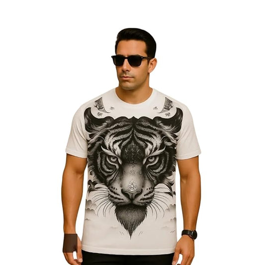 Men’s Premium Tiger Face Graphic T-Shirt | Soft Cotton Blend