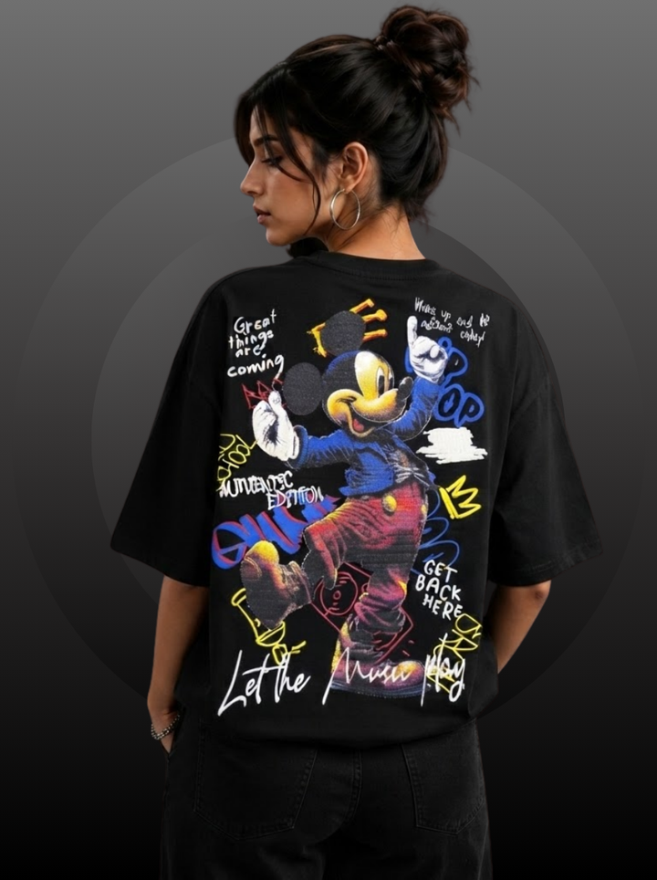 Vintage Style Mickey Mouse Graphic T-Shirt
