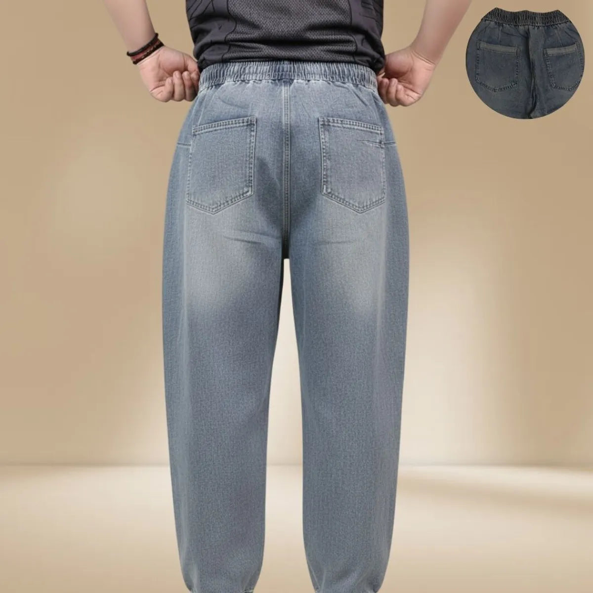Blue High-Quality Denim Jogger Pants – Comfortable, Stylish & Durable For Men's