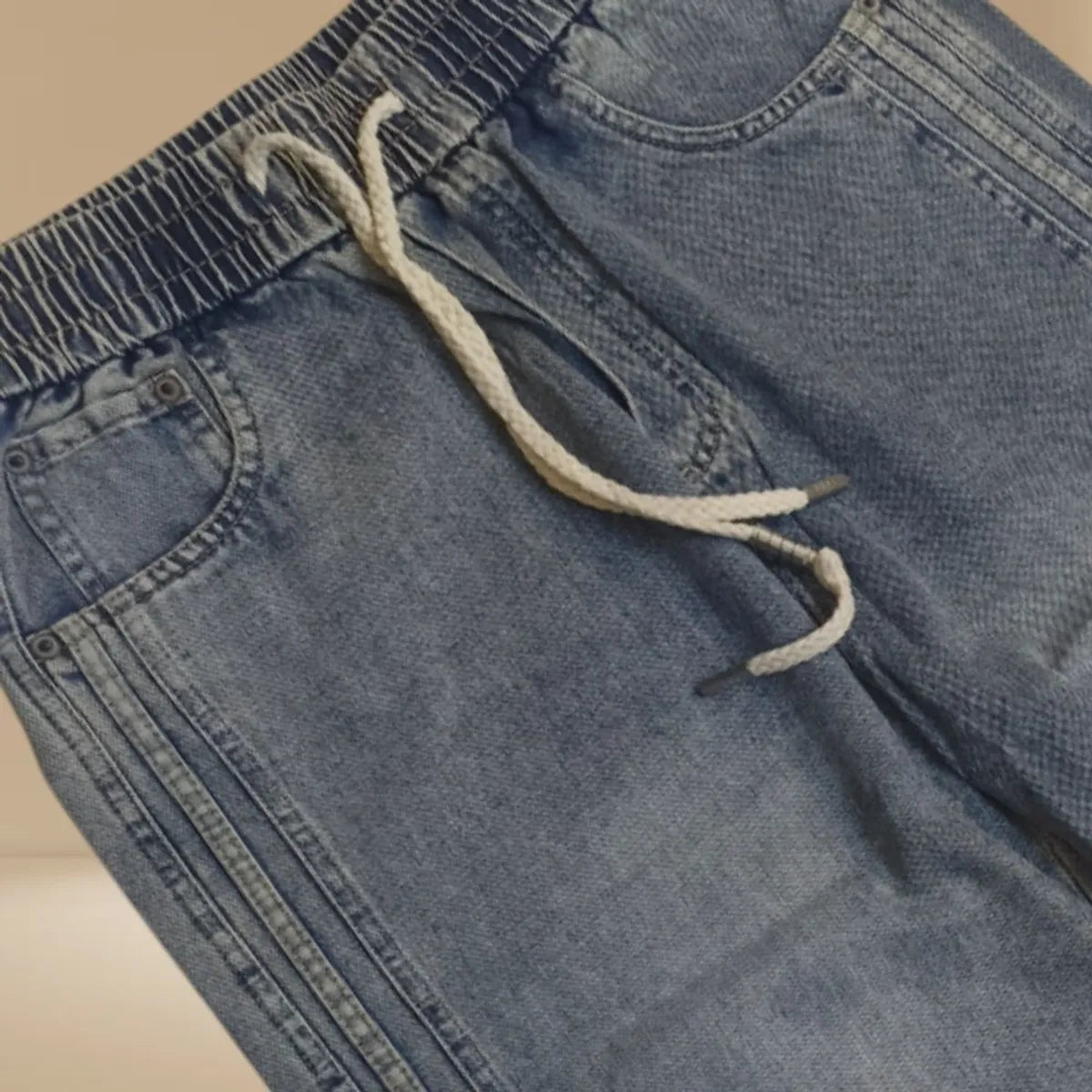 Blue High-Quality Denim Jogger Pants – Comfortable, Stylish & Durable For Men's