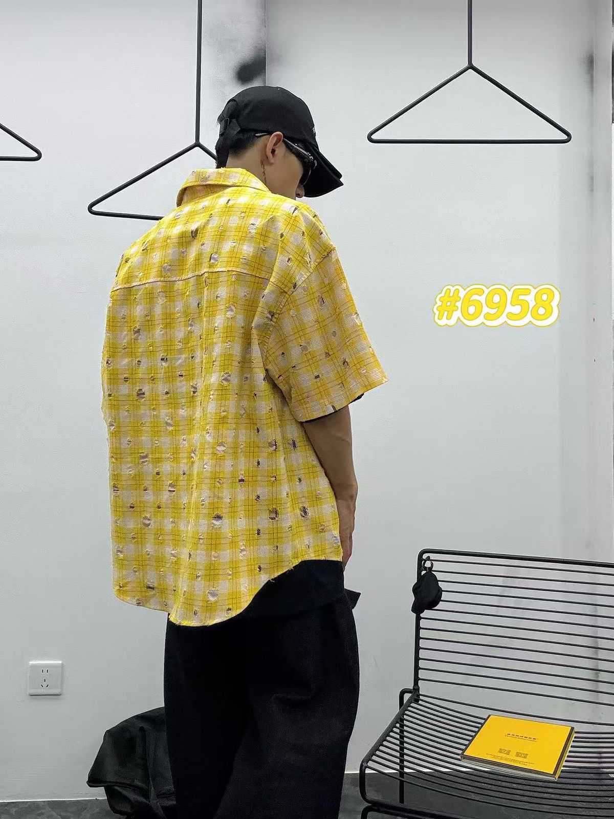 6958_Men’s Oversized Check Half Sleeve Rugged Casual Shirt for Boys & Men | Streetwear Fashion Shirt