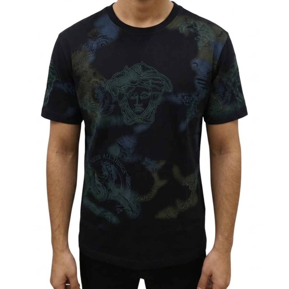 Men’s Medusa PRINTED TEXTURE Watercolor Tie-Dye Graphic T-Shirt