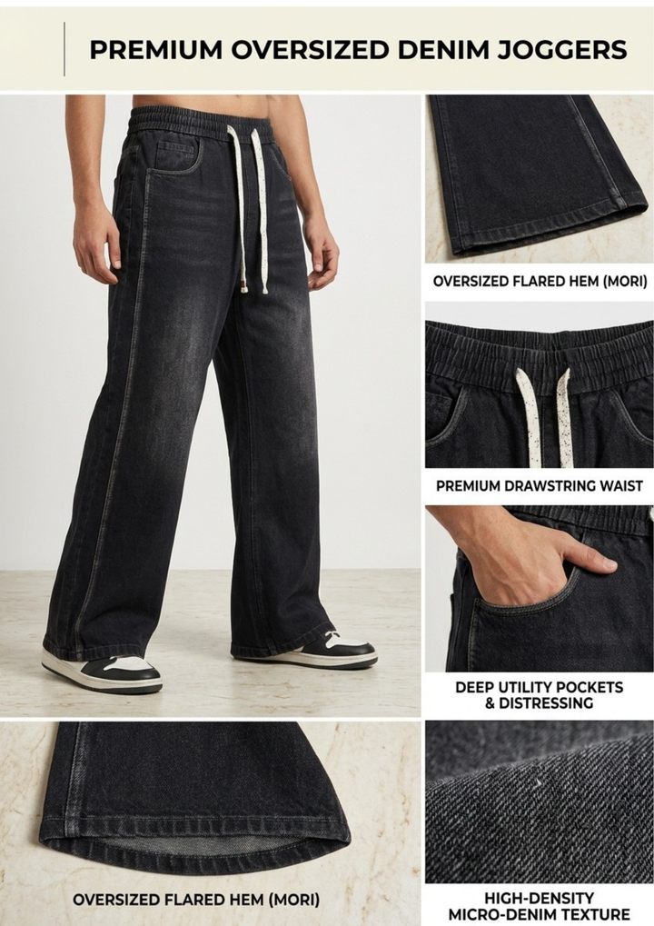 Relaxed Fit Denim with Unique Drawstring