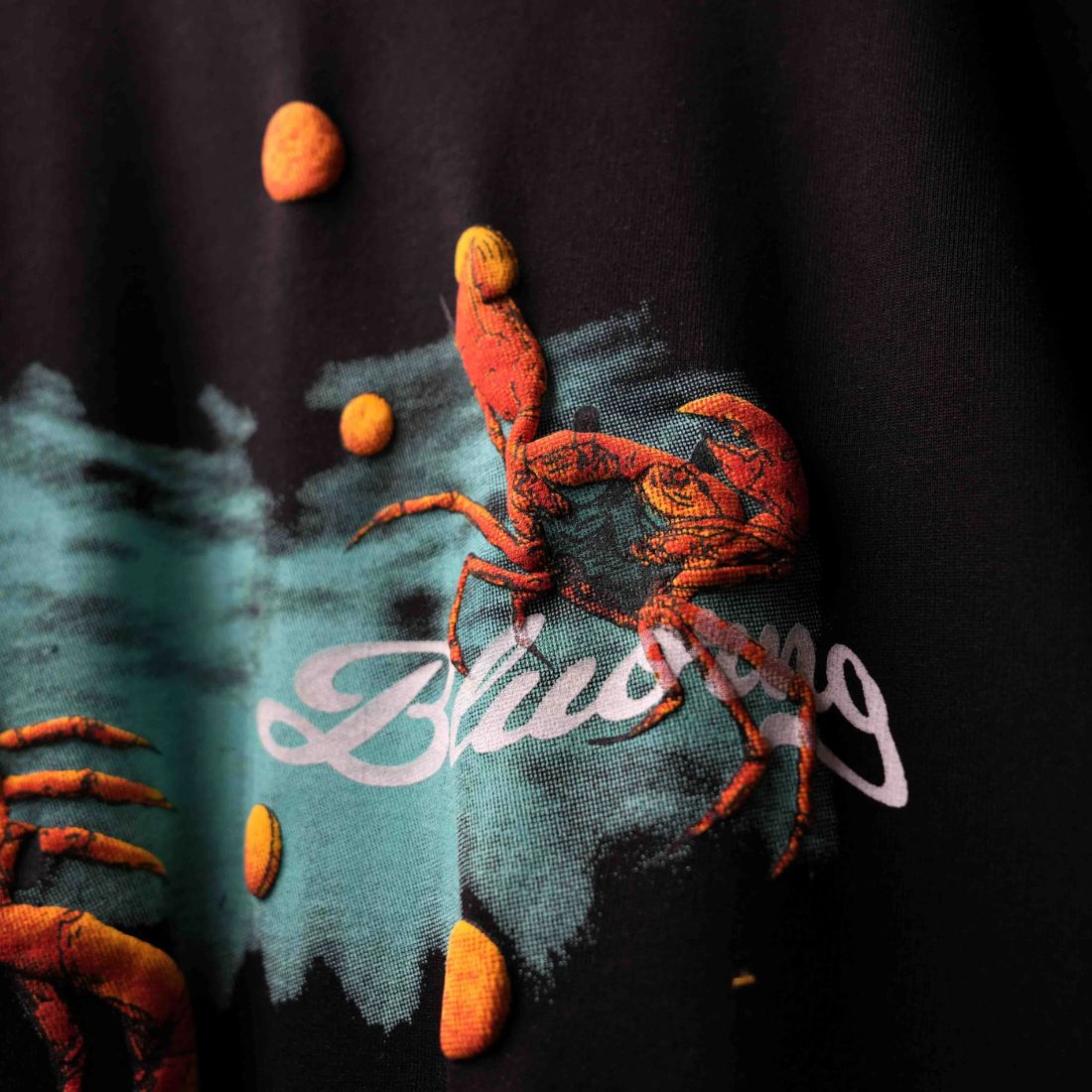 Deep Sea" 3D Textured Graphic Tee - Off-White Premium Cotton T-Shirt