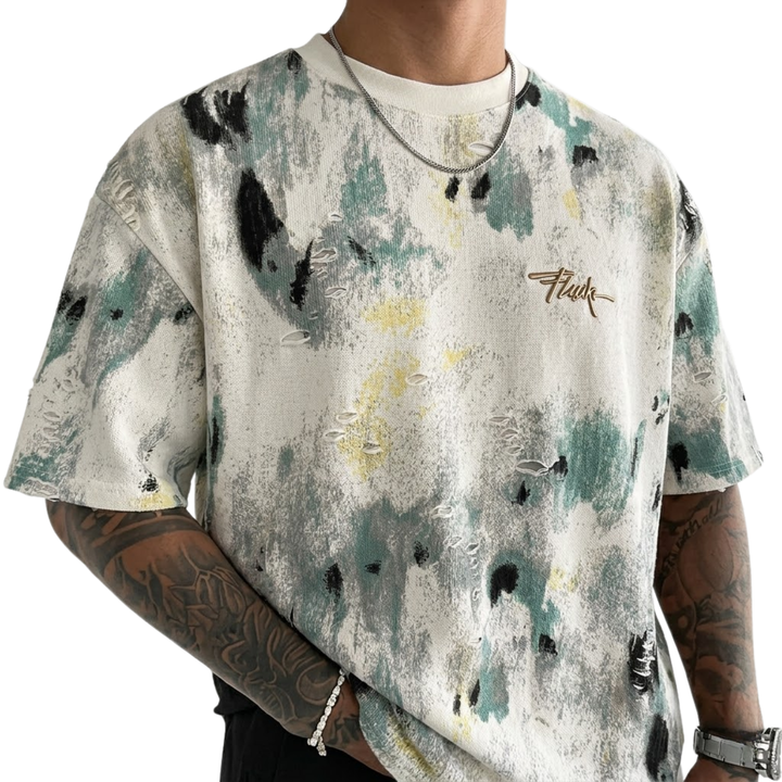 Rugged Print Round Neck T-Shirt