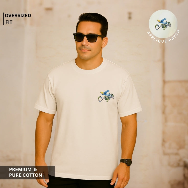 Premium 100% Cotton Round Neck Embossed Pattern T-Shirt For Men