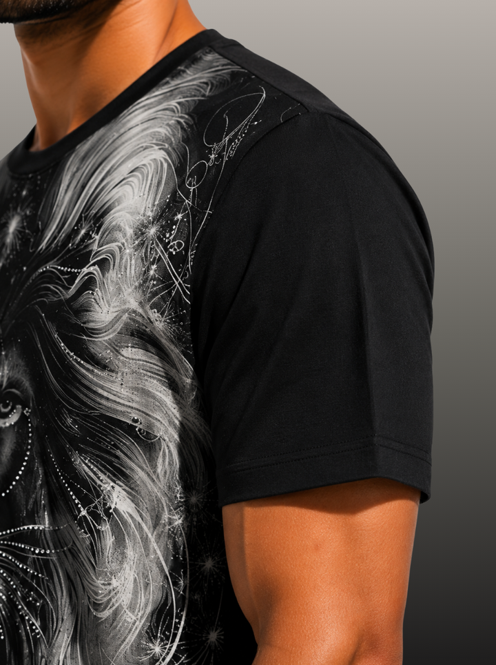 Lion Face Print Swarovski T-Shirt