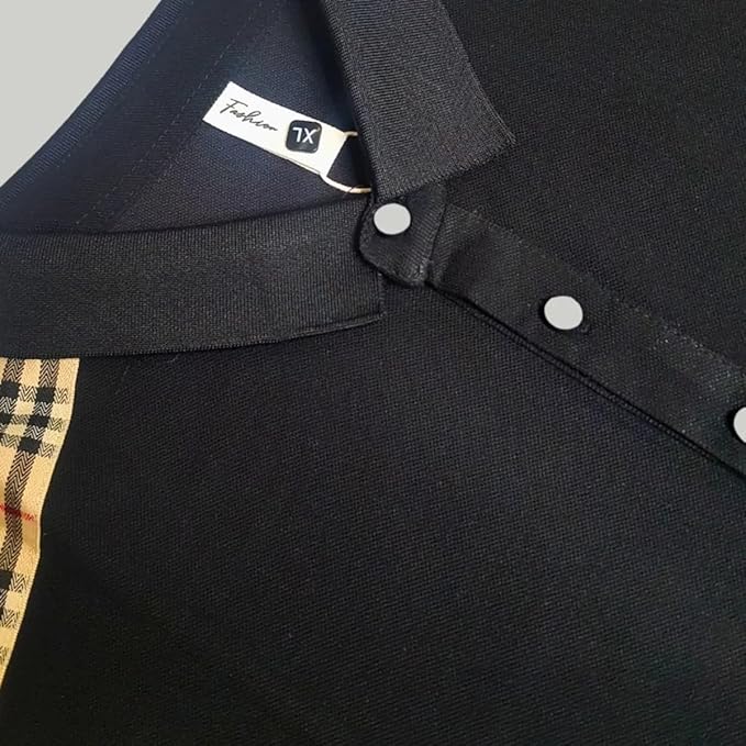 Men's Premium Pure Cotton Black Polo T-Shirt with Bunny Patch _POLO T SHIRT 9303