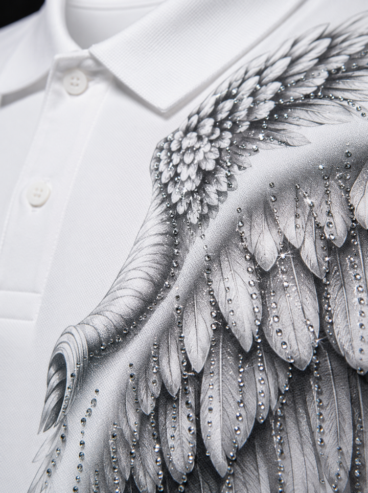 Angel Wings Swarovski Polo T-Shirt