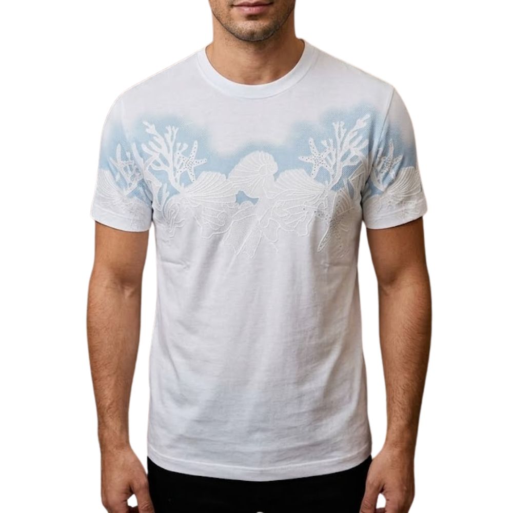 Deep Sea Dream Crewneck – White/Ice Blue T-Shirt__A2480