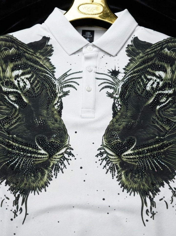 Twin Tiger Swarovski Polo T-Shirt
