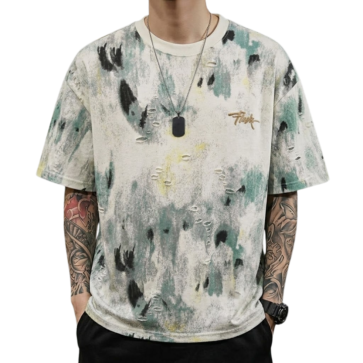 Rugged Print Round Neck T-Shirt