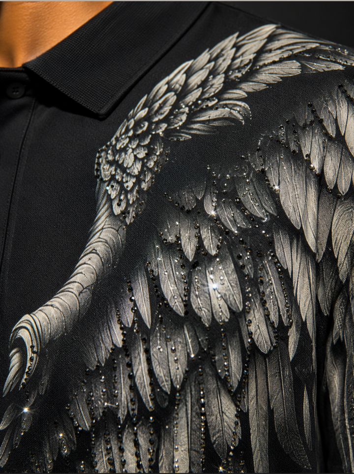 Angel Wings Swarovski Polo T-Shirt