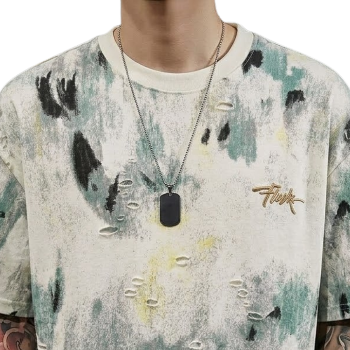 Rugged Print Round Neck T-Shirt