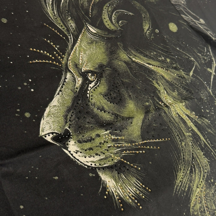 Men’s Luxury Leopard Face Siroski T-Shirt