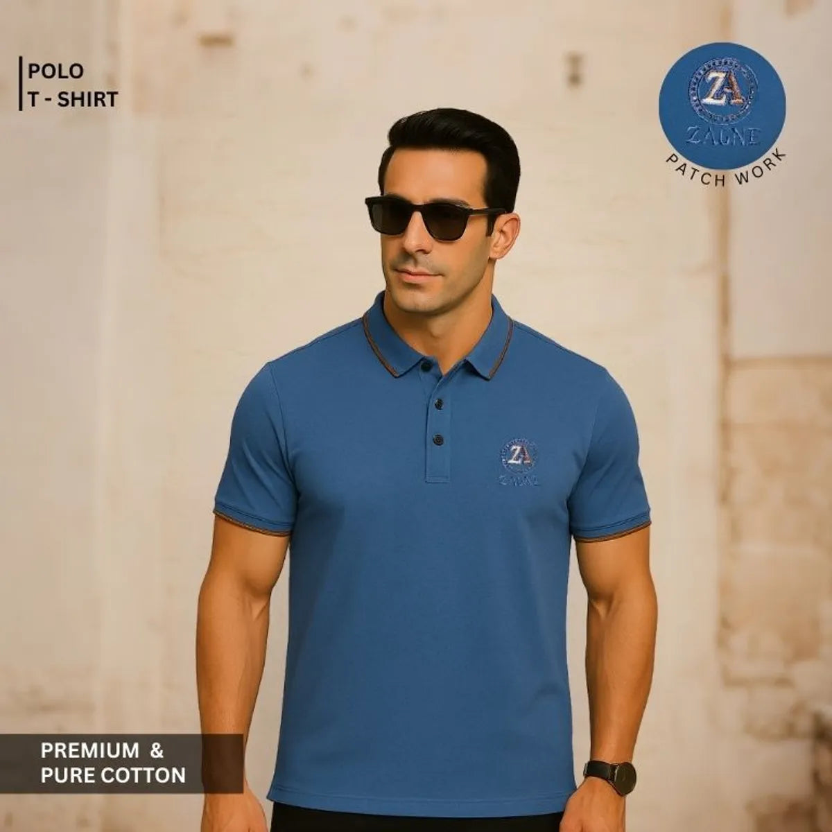 Pink Premium 100% Cotton Polo T-shirt For Men's