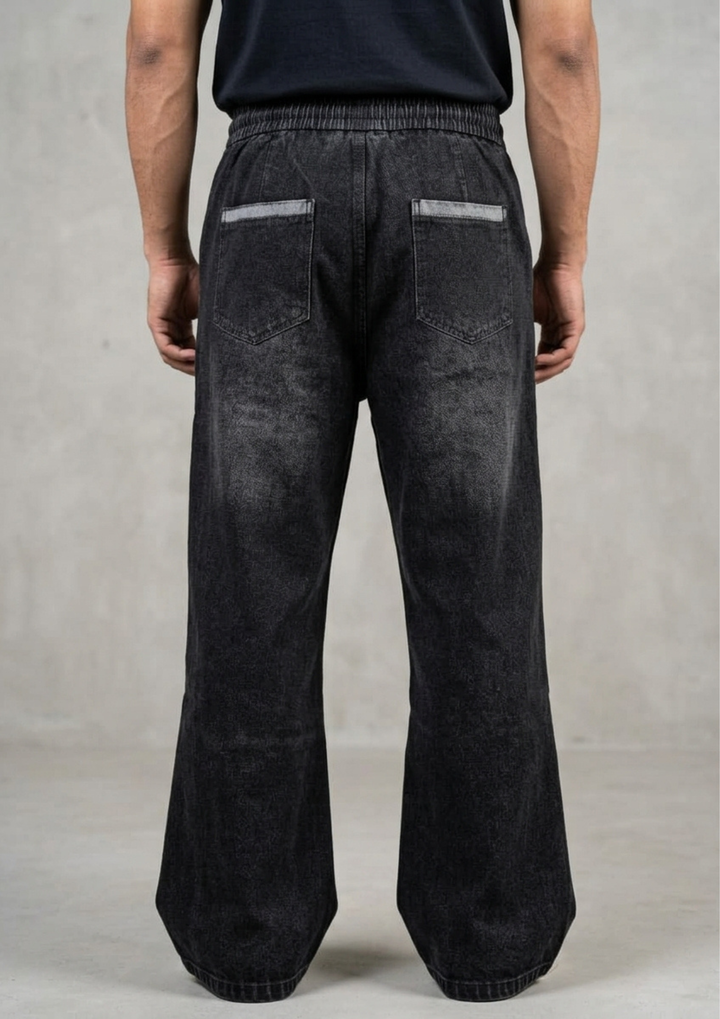 Urban Style Side Stripes Baggy Denim Joggers