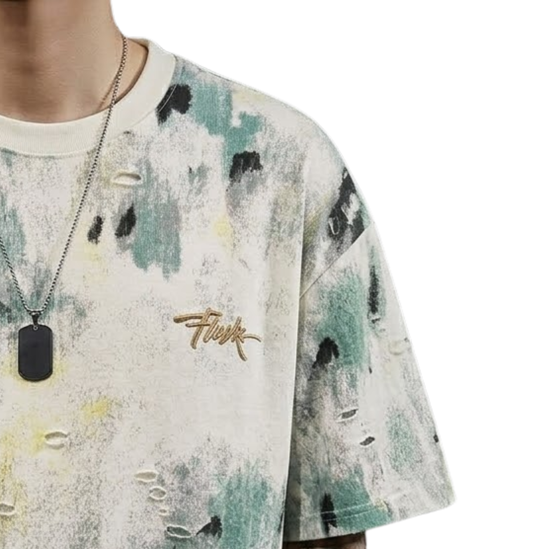 Rugged Print Round Neck T-Shirt