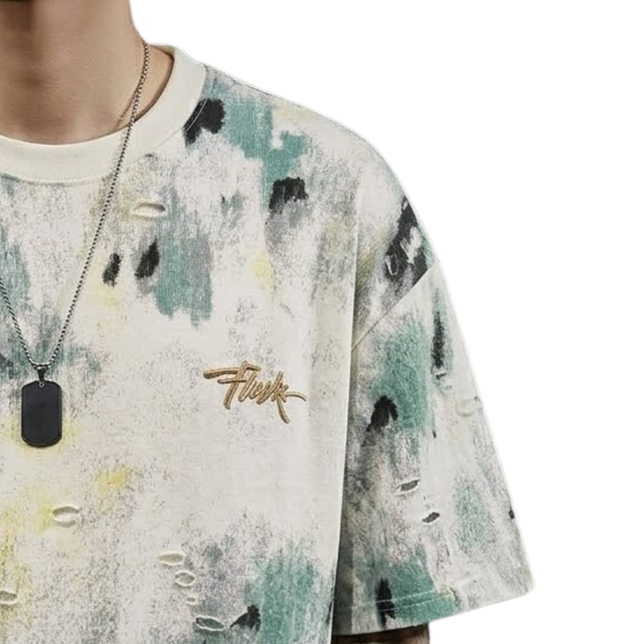 Rugged Print Round Neck T-Shirt