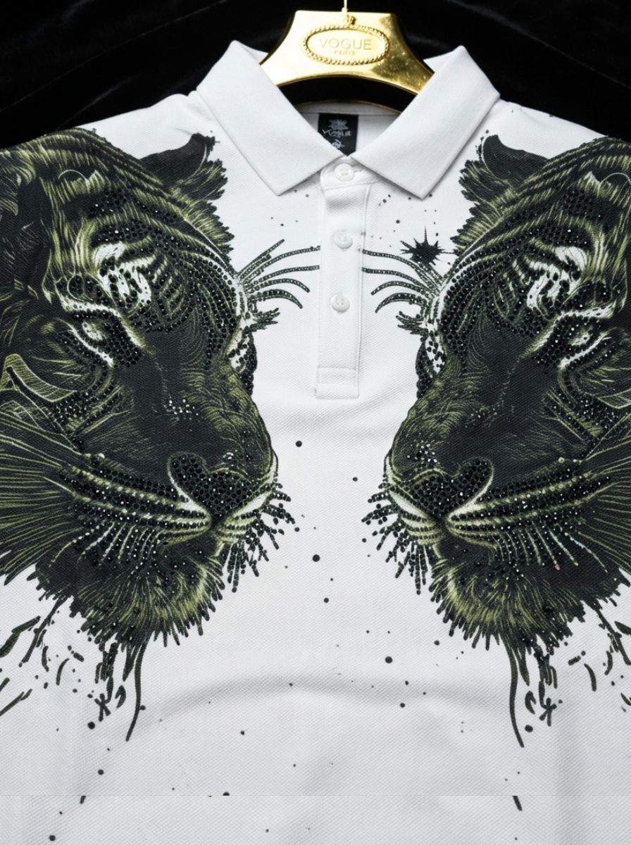 Twin Tiger Swarovski Polo T-Shirt