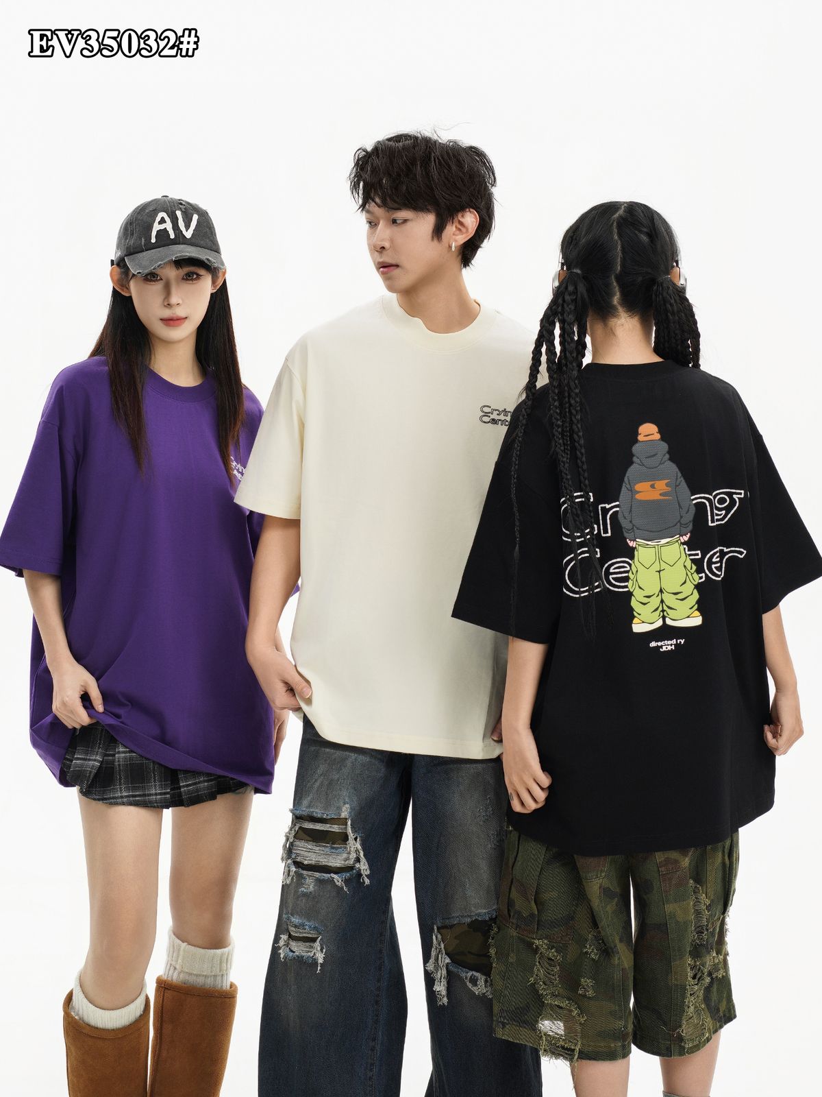 The "Crying Center" Signature Grape Oversized Tee The "Crying Center" Signature Grape Oversized Tee