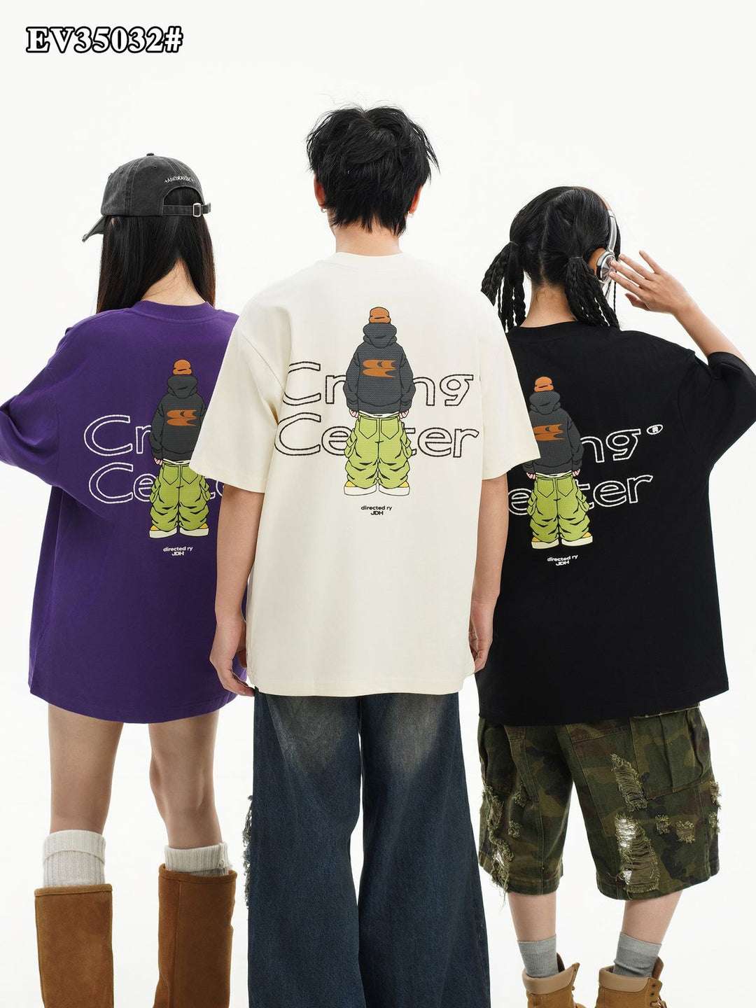CRYING CENTER Center Round Neck Cotton Oversized T-shirt