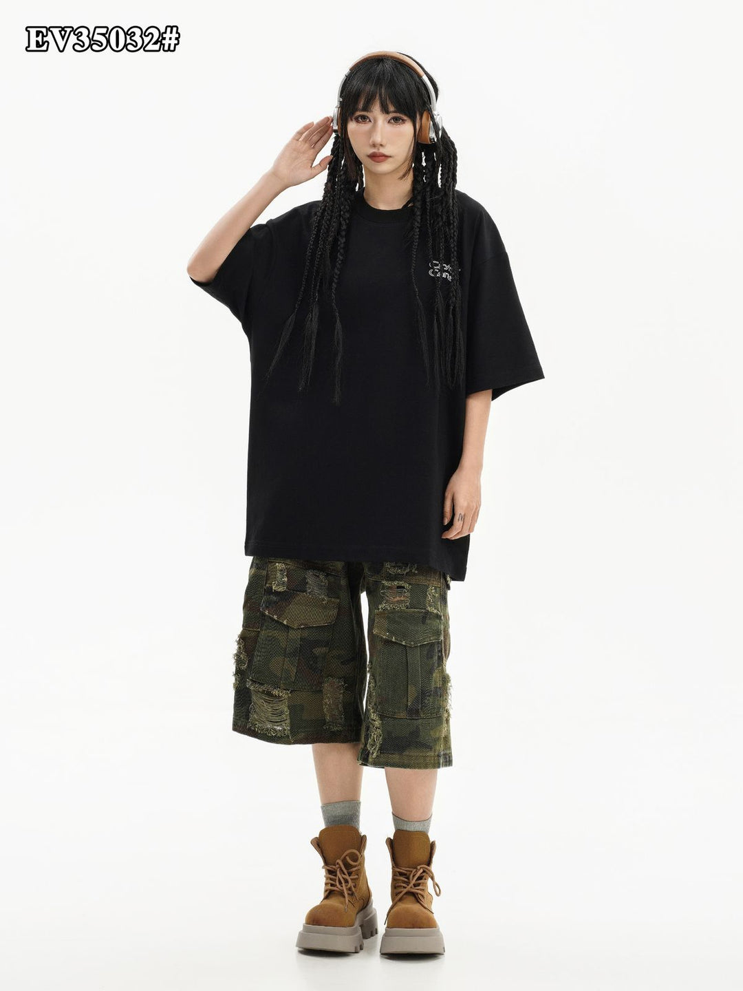 CRYING CENTER Center Round Neck Cotton Oversized T-shirt