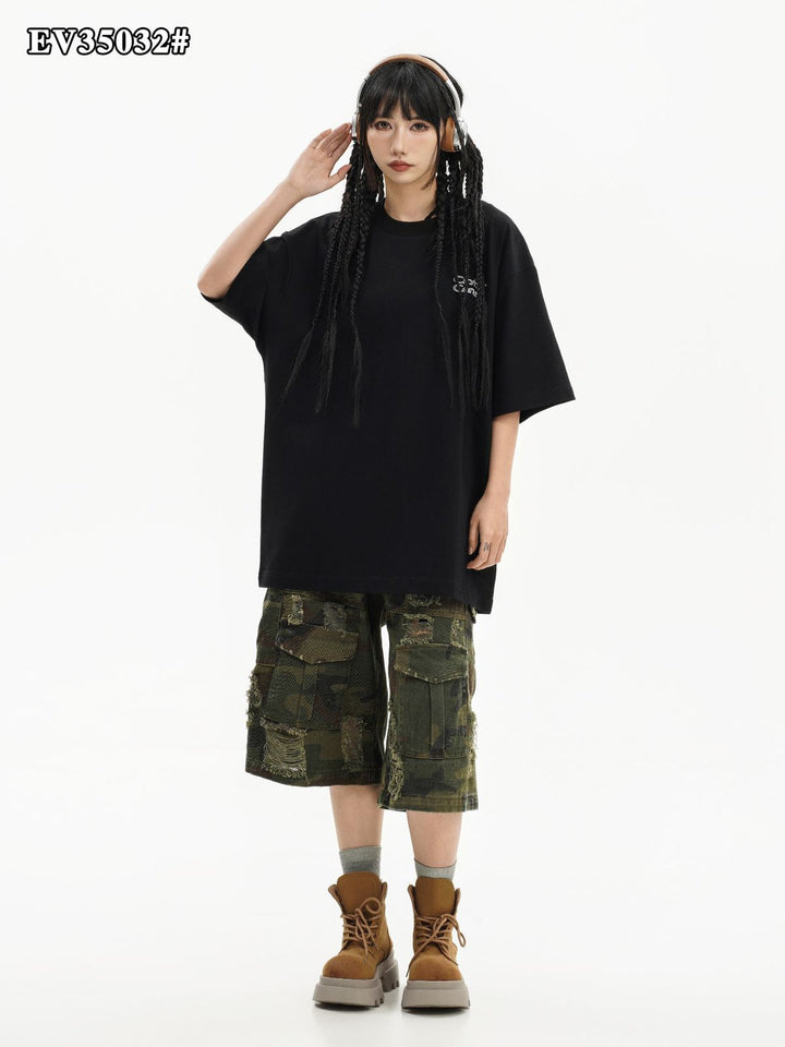 CRYING CENTER Center Round Neck Cotton Oversized T-shirt
