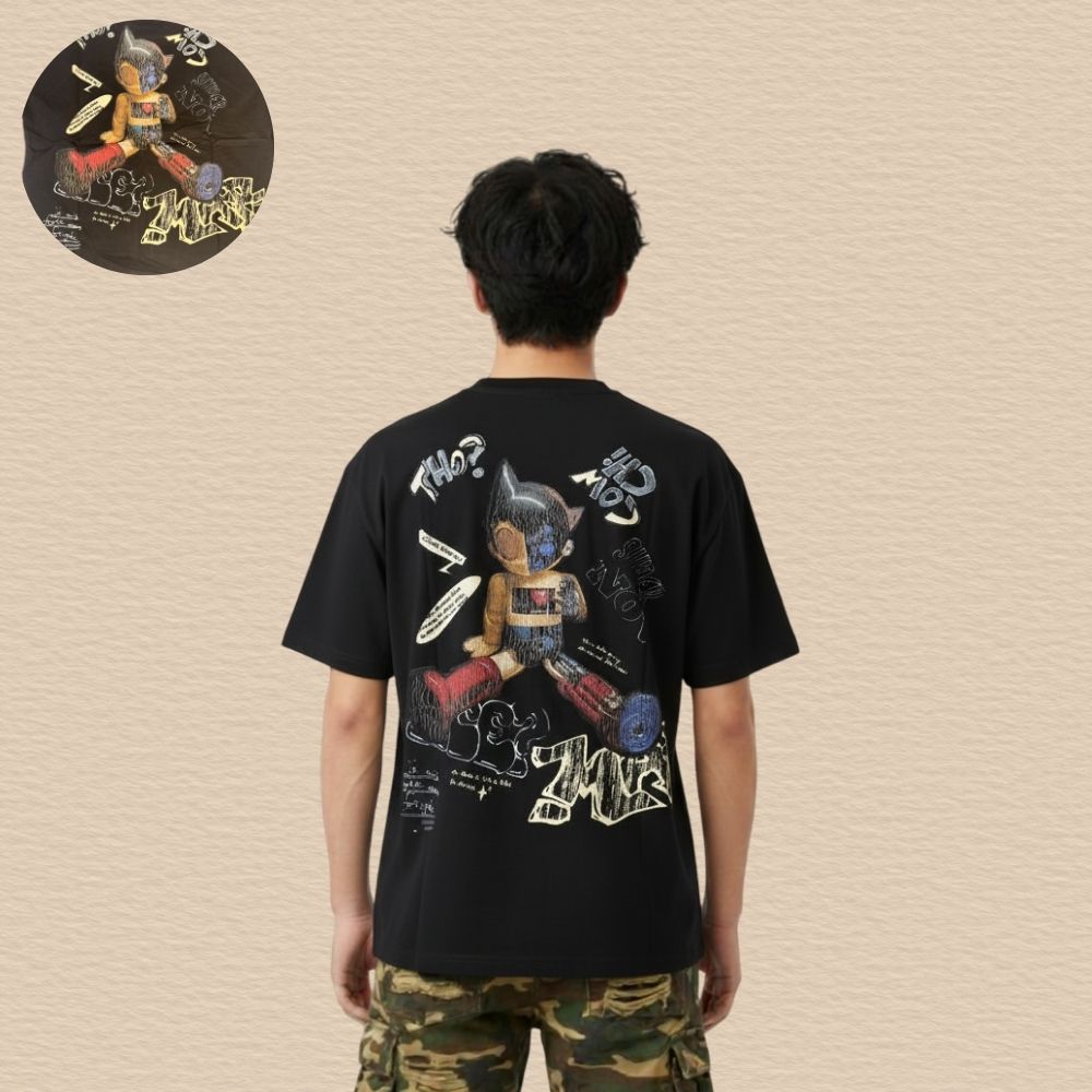 Men’s  Oversized Graphic Print T-Shirt – Premium Cotton Streetwear