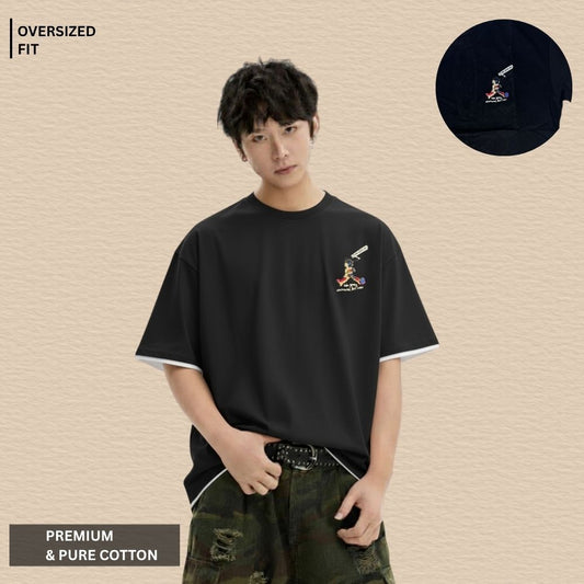 Men’s  Oversized Graphic Print T-Shirt – Premium Cotton Streetwear