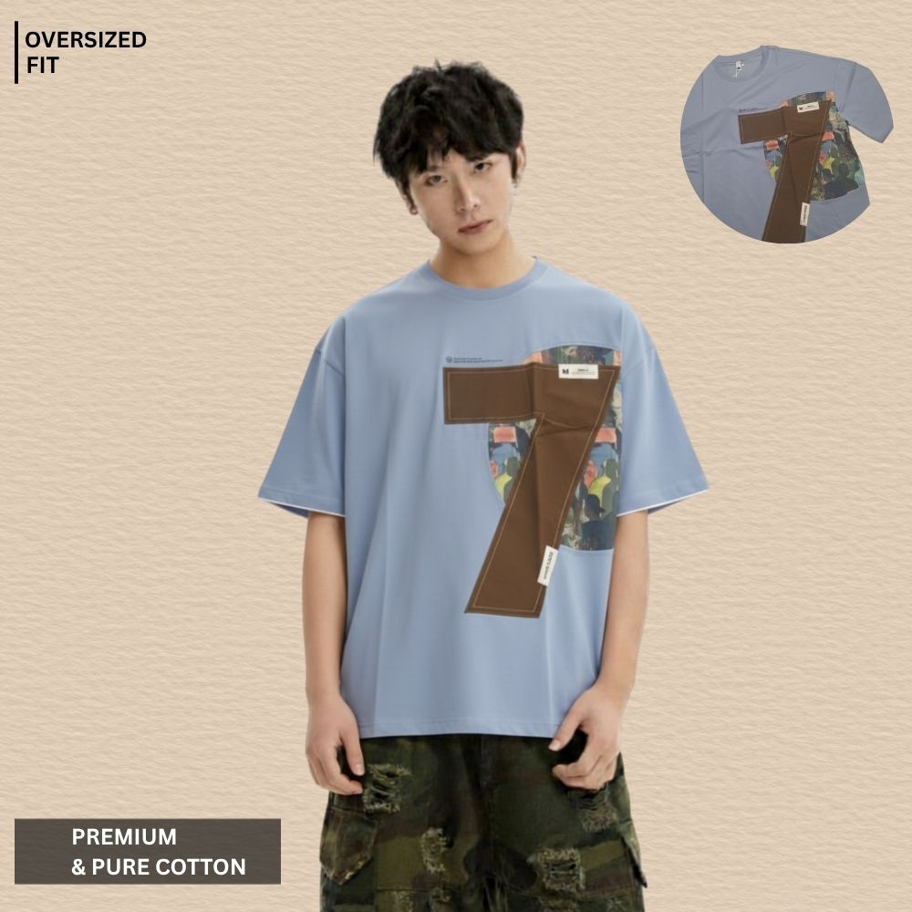 Premium 100% Oversized Cotton T-Shirt – “7 Series” Edition For Men